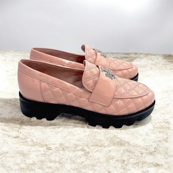 Tory Burch Mini Everly Chunky Quilted Patent Loafer in Rose Sachet, Size 11, NEW - Picture 7 of 17